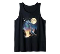 Pigeon Howling to The Moon Meme Funny 90's Pigeon Bird Tank Top