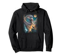 Pigeon Howling to The Moon Vintage 90s Mystical Bird Pullover Hoodie