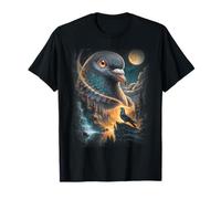 Pigeon Howling to The Moon Vintage 90s Mystical Bird T-Shirt
