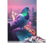 Pigeon in Neon City Jigsaw Puzzles Puzzle for Adults Kids. 1000 Pieces Impossible Challenge Toy Educational Games Home Decoration for Adults& Kids Age 14 Years Up 1000pcs (40x28cm)