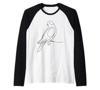 Pigeon Line Art Birdwatcher Raglan Baseball Tee