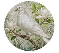 Pigeon Magnolia Bloom Personalized Jigsaw Puzzles, 195Pcs Custom Wooden Jigsaw Puzzle Round Puzzle Gift Adult
