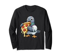 Pigeon Pizza Thief Funny Mascot Graphic Long Sleeve T-Shirt