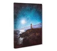 Pigeon Point Lighthouse Canvas Print | Gallery Wrapped 30mm Frame Wall Art | 24x16 inches | Ready to Hang | Coastal Seascape Picture | Living Room Bedroom Lounge Office