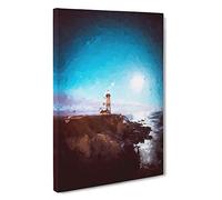 Pigeon Point Lighthouse Canvas Print | Gallery Wrapped 30mm Frame Wall Art | 30x20 inches | Ready to Hang | Coastal Seascape Picture | Living Room Bedroom Lounge Office