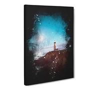 Pigeon Point Lighthouse Paint Splash Canvas Print | Gallery Wrapped 30mm Frame Wall Art | 30x20 inches | Ready to Hang | Modern Seascape Picture | Living Room Bedroom Lounge Office