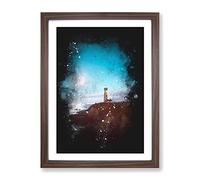 Pigeon Point Lighthouse Paint Splash Modern Framed Print | A2 Walnut Framed Wall Art | Ready to Hang | Modern Animal Picture | Living Room Bedroom Lounge Office