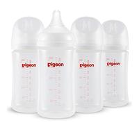 Pigeon PP Nursing Bottle Wide Neck, Streamlined Body, Natural Feel, Easy to Clean, 8.1 Oz (Pack of 4)