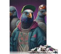 Pigeon Rap Band Jigsaw Puzzles Puzzles for Adults Kids. 1000 Pieces Impossible Challenge Toy Educational Game Home Decoration for Educational Games Gifts 1000pcs (75x50cm)