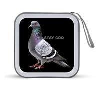 Pigeon Stay Coo CD Case 40 Capacity Plastic DVD Storage Box Sleeves Zippered Wallet