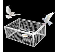 Pigeon Trap, Escape-Proof Bird Cage for Small Birds, Two Entry Design, Live Capture Pigeon Trap Door, Chicken and Bird Trap, 60 x 60 x 26 cm