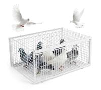 Pigeon Trap Escape-Proof Pigeon Cage with Two One-Way Access Entrances Portable Bird Trap for Rooftops, Open Gardens, Barns Farms.