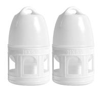 Pigeon Waterer 2Pcs 6.3x14.2in 3L Automatic Bird Water Feeder with Multi Port and Handle Shatter Resistant Bird Water Dispenser for Chicken Parrot