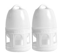 Pigeon Waterer 2Pcs 6.3x14.2in 3L Automatic Bird Water Feeder with Multi Port and Handle Shatter Resistant Bird Water Dispenser for Chicken Parrot