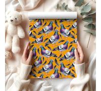 Pigeon Wrapping Paper Sheet - Watercolour Bird & Feather Print - Funny Gift Wrap for Animal Lovers, Bird Fans & Quirky Occasions W71 (Orange, Large - 58 x 85cm / 22.8" x 33.4" inches)
