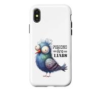 Pigeons Are Liars Funny Bird Humor Design Case for iPhone X/XS