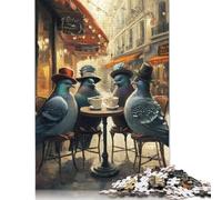 Pigeons at A Parisian Cafe Puzzle Brain Teaser Premium Cardboard Jigsaw Puzzle for Kids And Adults Age 12 Years Up Easter Gifts 1000pcs (75x50cm)