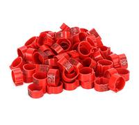 Pigeons Identify Ring Durable Wear Resistant Plastic Bird Leg Bands for Homing Pigeons and Adult Birds 100Pcs Lightweight Easy to Use Reusable (12mm red with letter ring)