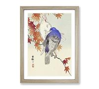 Pigeons In The Autumn By Ohara Koson Asian Japanese Framed Print | A2 Oak Framed Wall Art | Ready to Hang | Asian Animal Picture | Living Room Bedroom Lounge Office