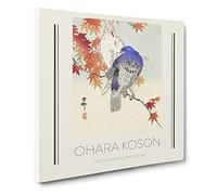 Pigeons In The Autumn By Ohara Koson Canvas Print | Gallery Wrapped 30mm Frame Wall Art | 14x14 inches | Ready to Hang | Asian Landscape Picture | Living Room Bedroom Lounge Office