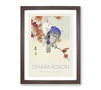Pigeons In The Autumn By Ohara Koson Exhibition Museum Asian Japanese Framed Print | A2 Walnut Framed Wall Art | Ready to Hang | Asian Animal Picture | Living Room Bedroom Lounge Office