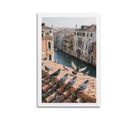 Pigeons On Venetian Roofs Realistic Italian Urban Birds Poster Room Living Room Decor Modern Aesthetic Wall Art Gift For Friend Bed Unframe-style 08x12inch(20x30cm)