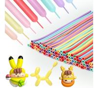 PIGETALE 100Pcs Pastel 260 Long Balloons for Modelling, Twisting Animal Balloon Colorful Thick Latex Magic Balloons Kit for Balloon Arch Birthday Weddings Christmas Kids' Party Clown Decorations
