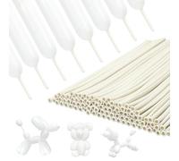 PIGETALE 260 Balloons White 100Pcs Modelling Long Magic Balloon Thickening Latex Twisting Animal Balloons for Tying Balloon Arch Christmas Birthday Wedding Clown Decoration Party Favors Supplies