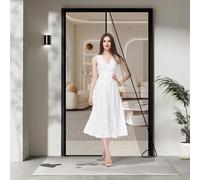PIGETALE Magnetic Fly Screen Door, 90X210cm Heavy Duty Fly Curtains for Doors with Powerful Magnets and Full Frame Magic Tape, Automatically Closes Door Curtain Nets, Easy to Install Without Drilling