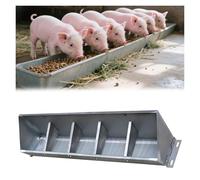 Piggery/Hog Farm Trough Feed Feeder, Separated Livestock Hay Feeding Hold 4 5 8 10 Pigs/Calves/Sheeps, Sloped Opening Easy to Eat(L 1m/3.3' 5 bit)