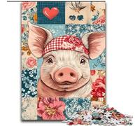 Piggy Art Jigsaw Puzzles for Teenagers 1000, Pattern Assembly Deal As Gifts for The Whole Family Suitable for And 14 (26x38cm)