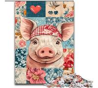 Piggy Art Puzzles for Adults Teens 1000 Pieces, Learning Educational Toys Family Games with Matching Poster And Trivia Sheet (50x75cm)