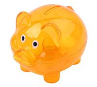 Piggy Bank,1PC Random Money Box Saving Coins Cash Fun Gift Reusable Plastic Pig Safe Transparent Kid,Orange and Clever