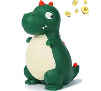 Piggy Bank, Dinosaur Piggy Bank, Piggy Banks For Kids, Cartoon Green Dinosaur Children'S Piggy Bank, Fall Proof, Unique, Children'S Lovely Toysbirthday Gifts (Dark green)