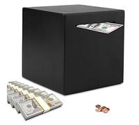 Piggy Bank for Adults, Stainless Steel Savings Bank for Adults, Piggy Bank Must Break to Open, Cash Coin Saving Box (4.72inch, Black)