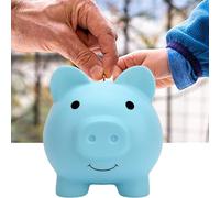Piggy Bank for Boys Girls Toddlers Kids Adults,Cute Coin Cash Money Box,Unbreakable Money Bank Decoration Savings Coins Cash Fun Gift (Blue)