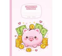Piggy Bank Kawaii Composition Notebook Wide Rule