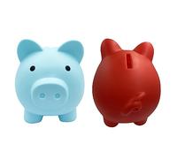 Piggy Bank,Money Boxes for Adults Boys Girls Kids,Cute Saving Coin Cash Jar Fun Gift for Birthdays,Decoration,Festival,Student Rewards (Blue,Red)