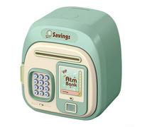 Piggy Bank with Smart Password and Fingerprint Unlocking, Automatic Money Roll Large Safe for Secure Savings and Financial Education (green)