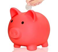 Piggy Banks,Unbreakable Money Bank,Cute Coin Cash Money Box,Chips,Money Bank,Cute Accessories (Red)