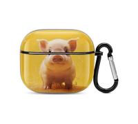 Piggy is Jumping Bluetooth Earbuds Case Cover Full Body Shockproof Protection Hard Case Support Wireless Charging with Keychain Personalized Gift for AirPods 3