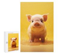 Piggy is Jumping Jigsaw Puzzles Wooden Puzzle Personalized Picture Puzzle 1000 PCS Family Decoration Puzzles for Adults Challenging Puzzle Family Wedding Graduation Present