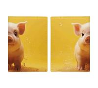 Piggy Is Jumping Passport Holder Cover PU Leather Waterproof Passport Case Travel Wallet with Credit Card Slots for Women Men, style, 20.3x13.8cm