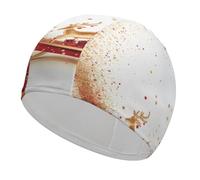 Piggy is Jumping Swim Cap for Women Men Waterproof Bathing Caps Keep Hair Dry Elasticity Adult Swimming Caps Comfortable Long Hair Swim Hat Non-Slip Fabric Swimming Cap