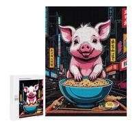 Piggy Ramen Night - Decorative Jigsaw for Grown-Ups, 500 PCS, Screen-Free Activity, for Screen-Free Relaxation at Home
