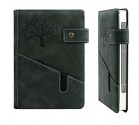 Piggyma A5 PU Leather Notebook, 200 Pages Lined Journal Diary for Men & Women, Soft Faux Leather Notepad with Magnetic Closure & Pen Loop for Work, Office and School (8.3" x 5.7", Dark Green)