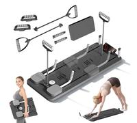 Piggyma Pilates Board - 2026 Upgraded Pilates Reformer Machine Foldable Home Pilates Sliding Board with Automatic Rebound, 330LBS Weight Capacity, Full-Body Exercise Board for Men & Women, Black