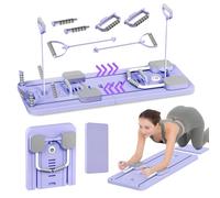 Piggyma Pilates Board - 2026 Upgraded Pilates Reformer Set Foldable Pilates Sliding Board with Automatic Rebound, 330LBS Weight Capacity, Full-Body Pilates Reformer Board for Home, Purple