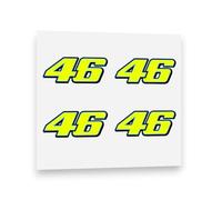 piggystickers Valentino Rossi Sticker FLUORESCENT YELLOW 46 Vinyl Decal (2013) 4 x 5cm