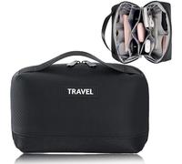 PIGIAOKA Electronic Organizer Accessory Bag Cable Organiser Waterproof Travel Gadget Bags Tech Pouch for Charger, Cables, Hard Drive, Power Bank, Memory Card (Black)